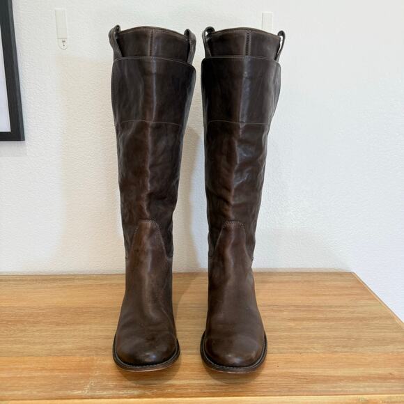 Frye Paige Tall Riding Knee High Boots Women's Brown Leather Size 9 - Picture 4 of 16